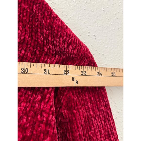 Chelsea & Theodore Red Chenille Turtleneck Sweater L Soft Plush Cozy Fall Winter - Picture 5 of 10
